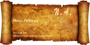 Neu Adony névjegykártya